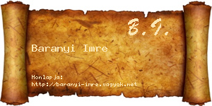 Baranyi Imre névjegykártya