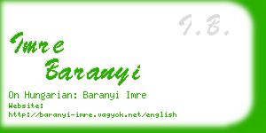imre baranyi business card